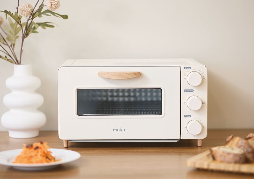 ホワイト×木目調 キッチンに馴染むコンベクショントースター　スチームストーン付き新商品「moku. BAKE」の販売を開始