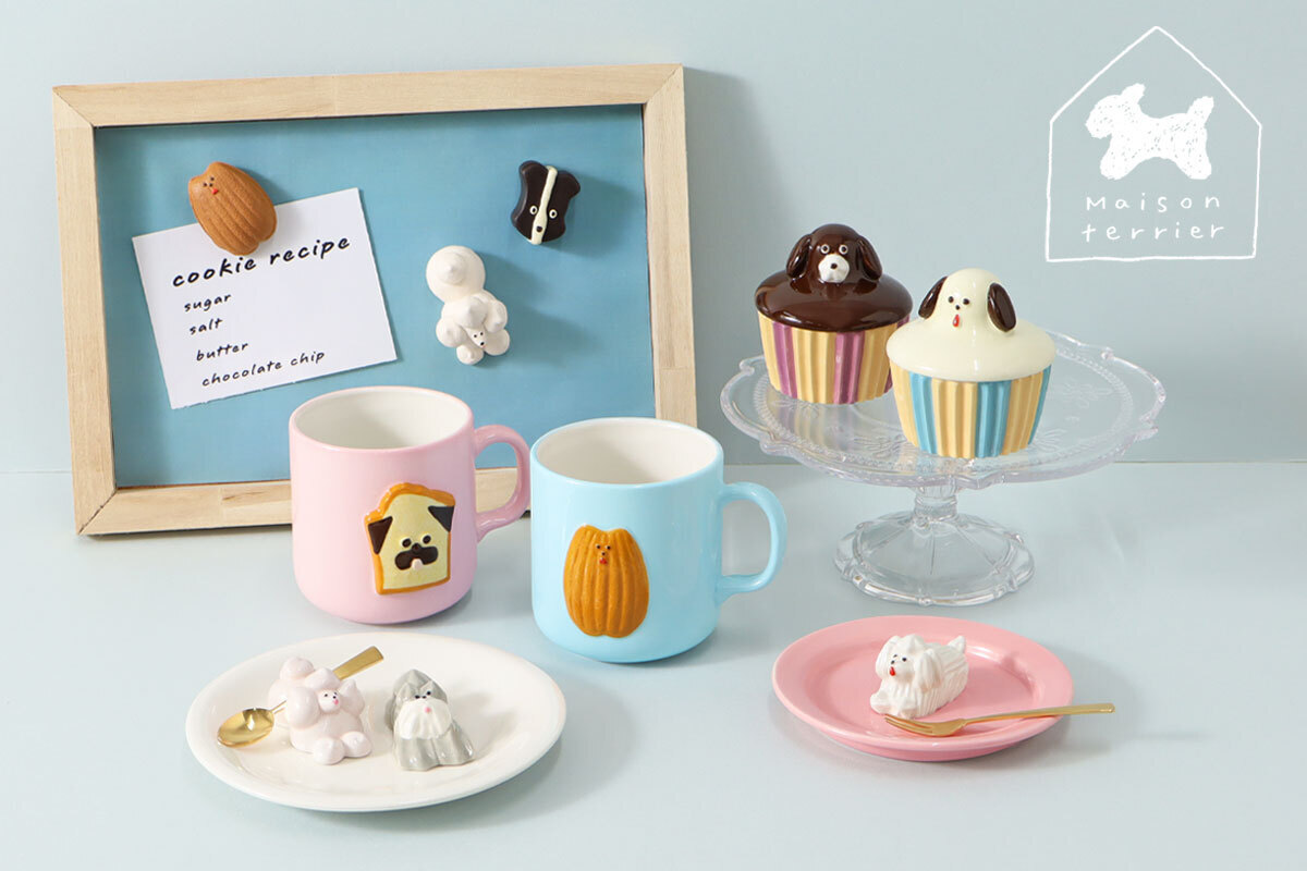 犬モチーフのお菓子のアトリエ「Maison terrier」のマグカップやプレートを雑貨店・ブルーブルーエで10/3～取り扱い開始　オンラインストアは予約受付中