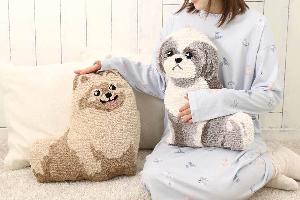 ポメラニアン、シーズーも仲間入り！　昨年大人気のオリジナルクッションの新作追加＆再登場♪　雑貨店・ブルーブルーエで好評発売中