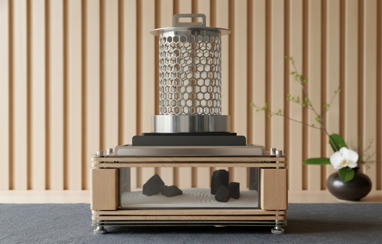 『HIBACHI』美しく燃える炎と共に、香り・音・光まで愉しむ新しい卓上火鉢体験