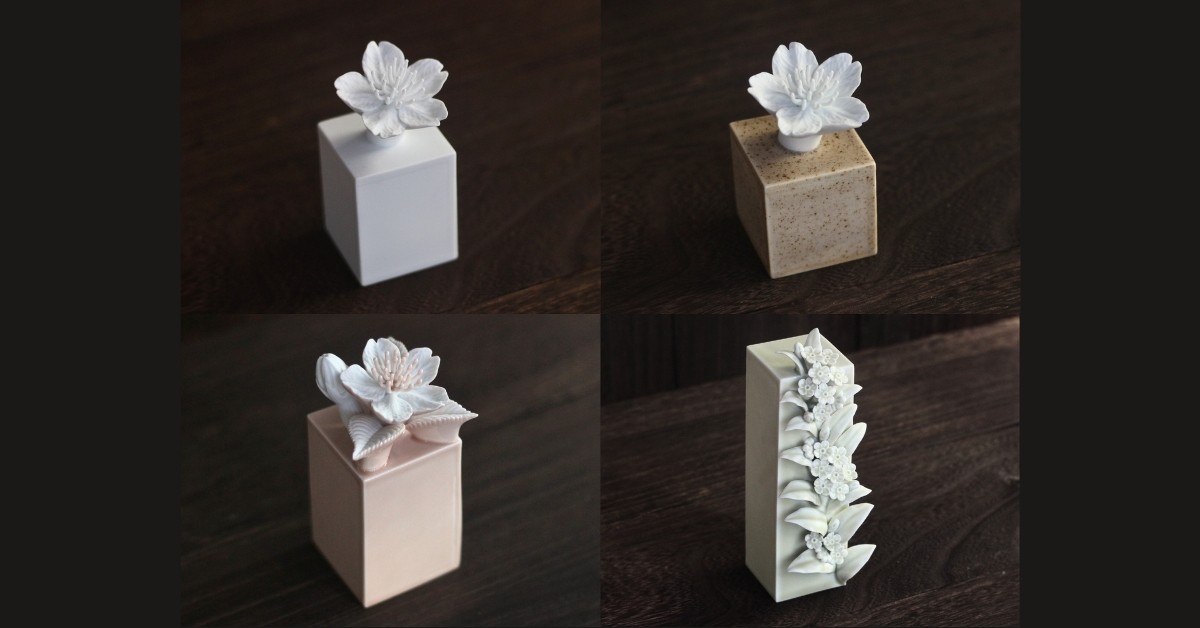 世界に同じものが二つとない。磁器彫刻作家が手がける桜・わすれな草のアートオーナメント4種が登場 - 予約受付開始