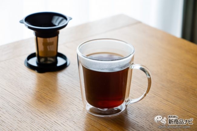 ゴールドフィルターと保温マグがセットに！ コーヒーや紅茶を美味しく気軽に淹れられる『コレス　ゴールドフィルターダブルウォールマグ C412』