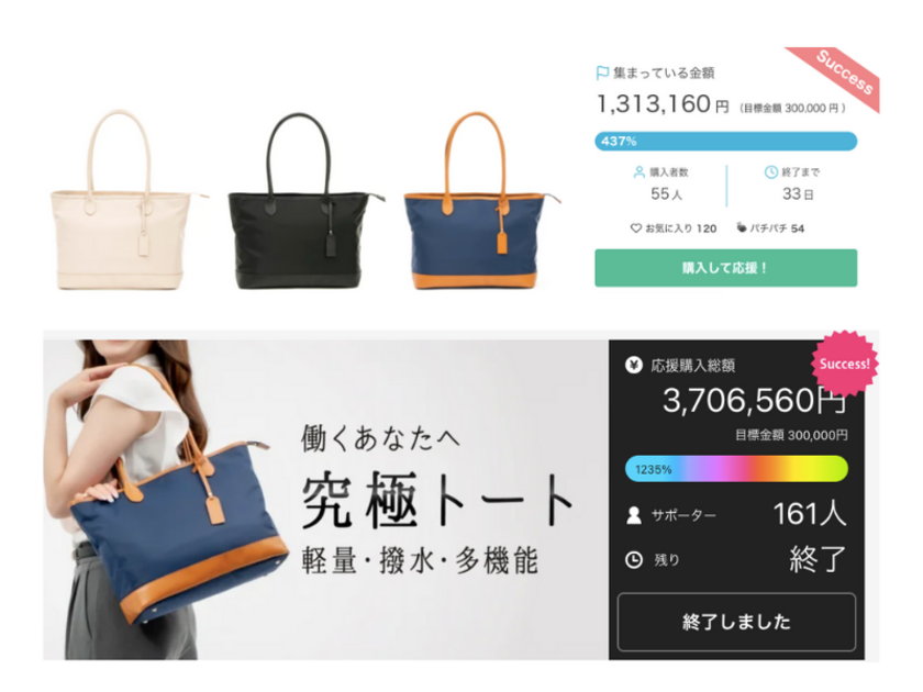 整理収納のプロ完全監修バッグ「Ritta Carry」新商品がクラウドファンディングにて大幅に目標達成中